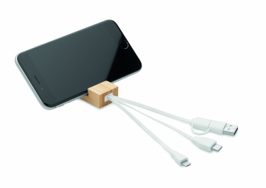 Logo trade advertising products picture of: Bamboo key ring and stand Salo