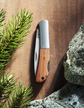 Logo trade promotional gifts picture of: Foldable knife in acacia wood