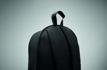 Logo trade promotional giveaways image of: A 15-inch laptop backpack made of recycled pre-consumer cotton and recycled polyester with customizable printing.