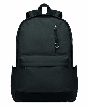 Logo trade business gift photo of: A 15-inch laptop backpack made of recycled pre-consumer cotton with customizable printing