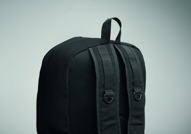Logo trade promotional products image of: A 15-inch laptop backpack made of recycled pre-consumer cotton with customizable printing