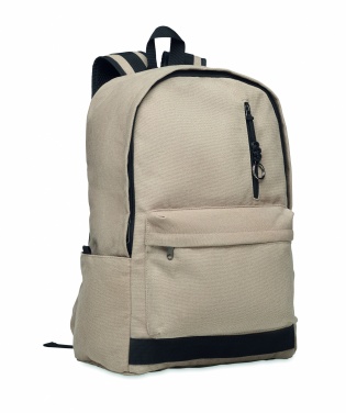 Logotrade promotional gift image of: A 15-inch laptop backpack made of recycled pre-consumer cotton with customizable printing