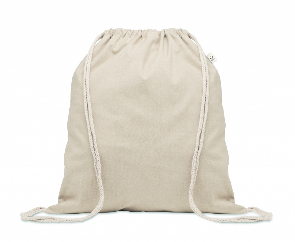Logo trade business gift photo of: Recycled cotton drawstring bag