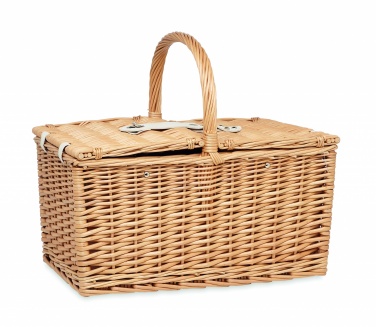Logo trade advertising product photo of: Wicker picnic basket 4 people