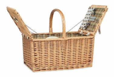 Logo trade corporate gifts picture of: Wicker picnic basket 4 people