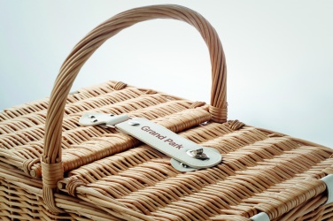 Logo trade promotional item photo of: Wicker picnic basket 4 people