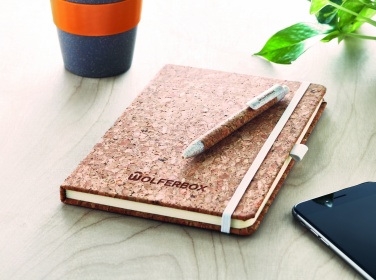 Logo trade promotional item photo of: A5 cork notebook with pen