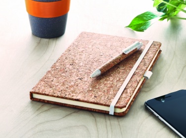 Logo trade advertising products image of: A5 cork notebook with pen
