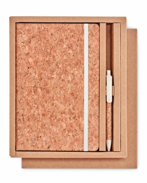 Logo trade promotional giveaway photo of: A5 cork notebook with pen