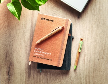 Logo trade promotional products picture of: Recycled Leather A5 notebook