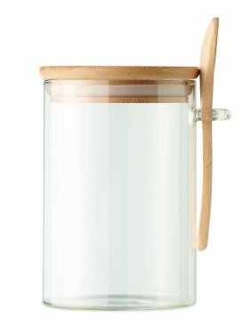 Logo trade promotional product photo of: Glass jar with spoon 600 ml