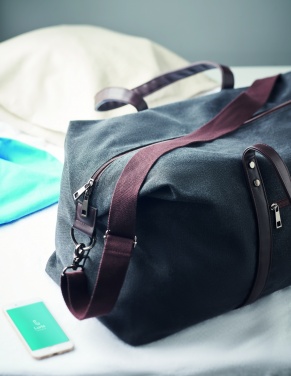 Logo trade promotional giveaway photo of: Weekend bag in canvas 450gr/m²