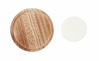 Logo trade advertising product photo of: Candle on round wooden base