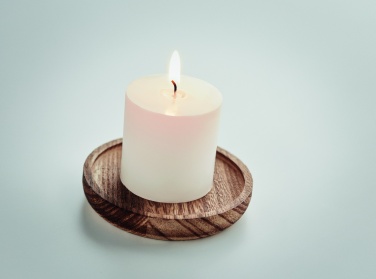 Logo trade promotional merchandise picture of: Candle on round wooden base