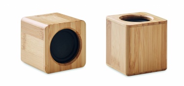 Logo trade promotional giveaways image of: Set of Bamboo wireless speaker