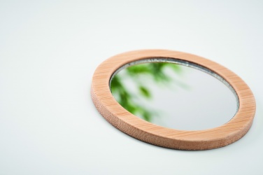 Logo trade promotional merchandise photo of: Bamboo make-up mirror