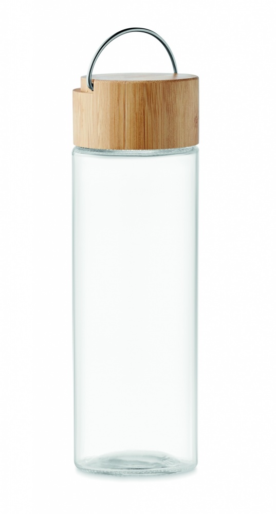Logo trade promotional merchandise picture of: Glass bottle 500ml bamboo lid