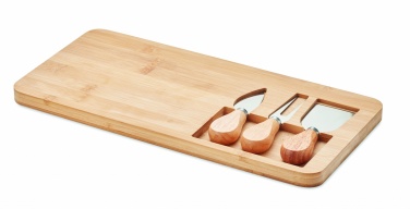 Logo trade promotional product photo of: Bamboo Cheese board set Leipzig