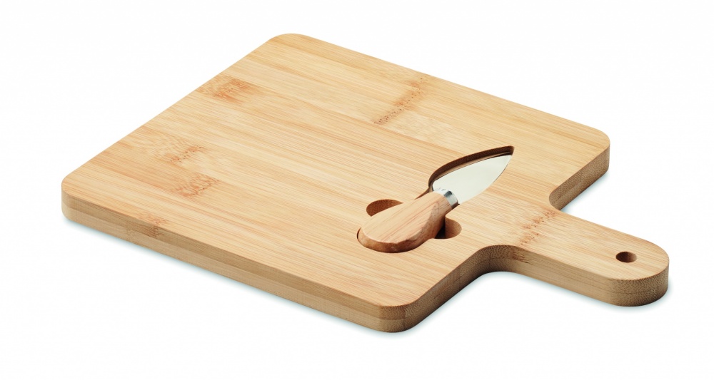 Logo trade promotional item photo of: Cheese board set in bamboo Bremen
