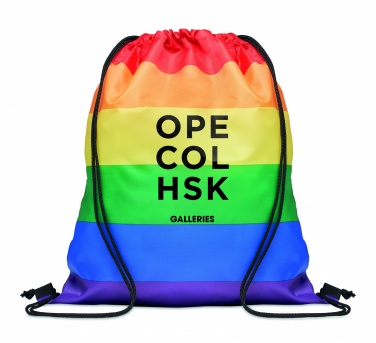 Logo trade promotional gifts image of: Rainbow RPET drawstring bag