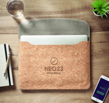 Logo trade promotional gifts picture of: Cork laptop bag magnetic flap