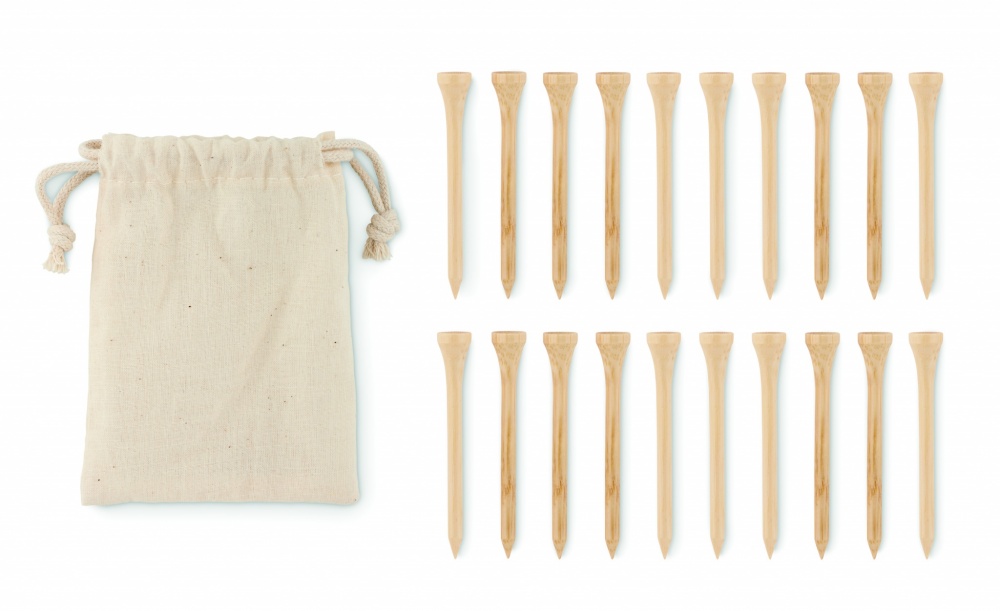 Logo trade promotional product photo of: 20 bamboo golf tees set
