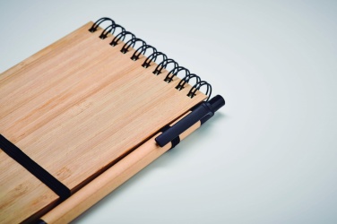 Logotrade promotional product picture of: A6 bamboo notepad with pen SONORABAM