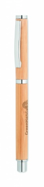 Logo trade promotional products image of: Bamboo gel pen