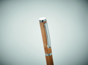 Logo trade promotional giveaways image of: Bamboo gel pen