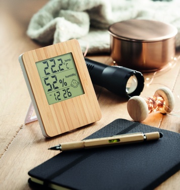 Logo trade promotional gifts picture of: Bamboo weather station