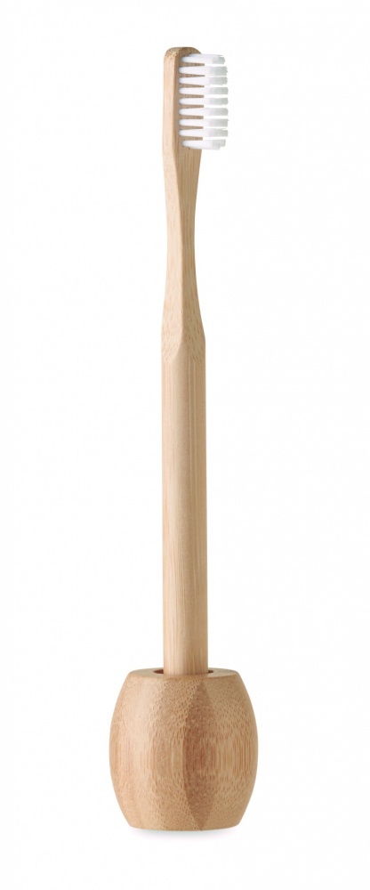 Logotrade corporate gift image of: Bamboo tooth brush with stand