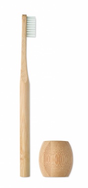 Logotrade corporate gift image of: Bamboo tooth brush with stand