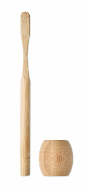 Logo trade advertising products picture of: Bamboo tooth brush with stand