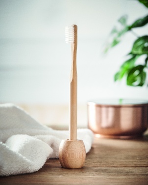 Logo trade promotional gift photo of: Bamboo tooth brush with stand