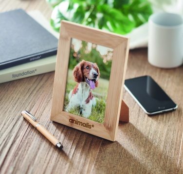 Logo trade promotional merchandise image of: Bamboo photo frame