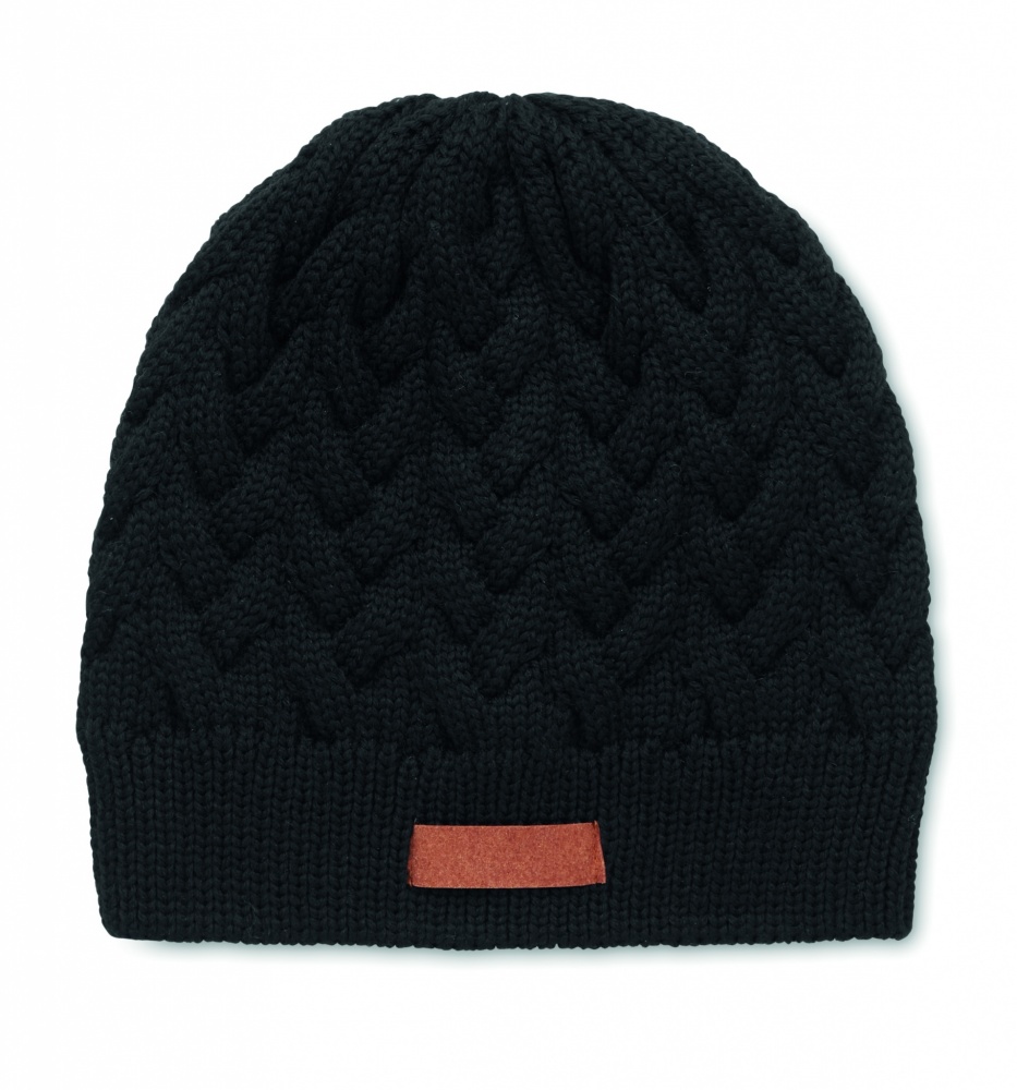 Logotrade promotional merchandise picture of: Cable knit beanie in RPET
