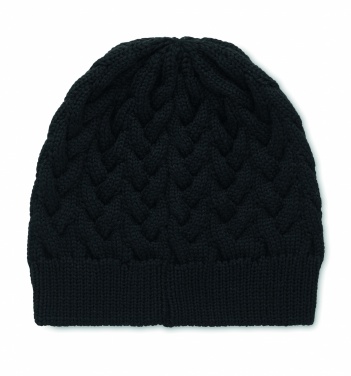Logotrade promotional product image of: Cable knit beanie in RPET