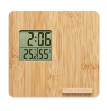 Logotrade promotional gift picture of: Bamboo weather station 10W