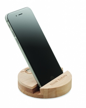 Logo trade promotional products image of: Birch Wood phone stand