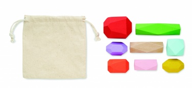 Logo trade advertising products image of: 8 stacking wood rocks in pouch