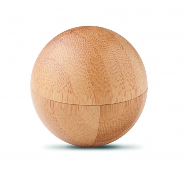 Logo trade business gifts image of: Lip balm in round bamboo case