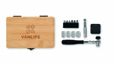 Logo trade promotional item photo of: 13 piece tool set, bamboo case