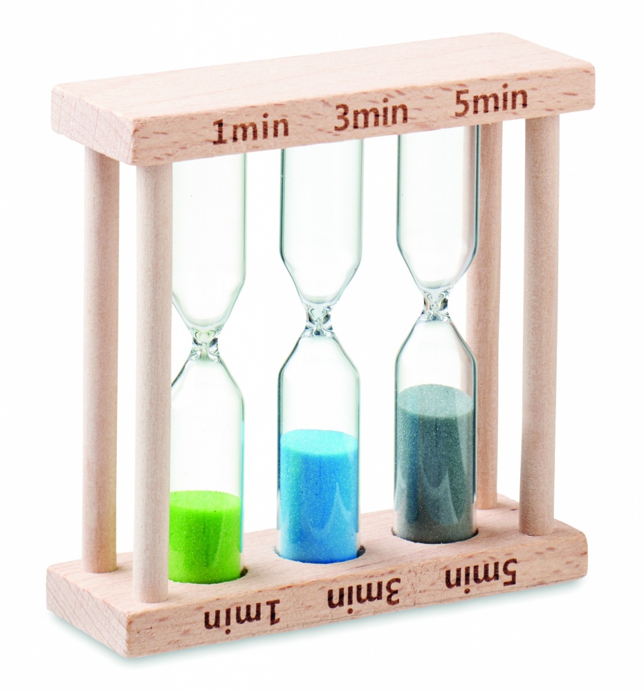 Logotrade promotional product picture of: Set of 3 wooden sand timer