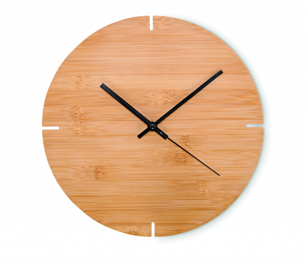 Logo trade promotional gift photo of: Round shape bamboo wall clock
