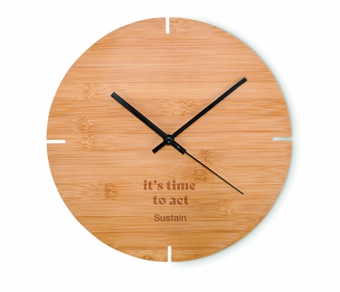 Logotrade promotional giveaways photo of: Round shape bamboo wall clock