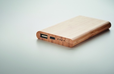 Logo trade promotional merchandise photo of: 4000 mAh Bamboo power bank