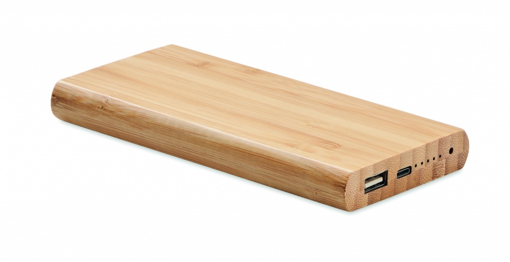 Logotrade promotional gift image of: 6000 mAh Bamboo power bank