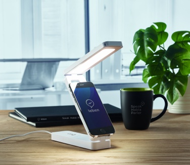 Logo trade promotional merchandise image of: Lamp and wireless charger 10W
