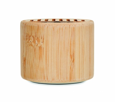 Logotrade promotional giveaway picture of: Round bamboo wireless speaker