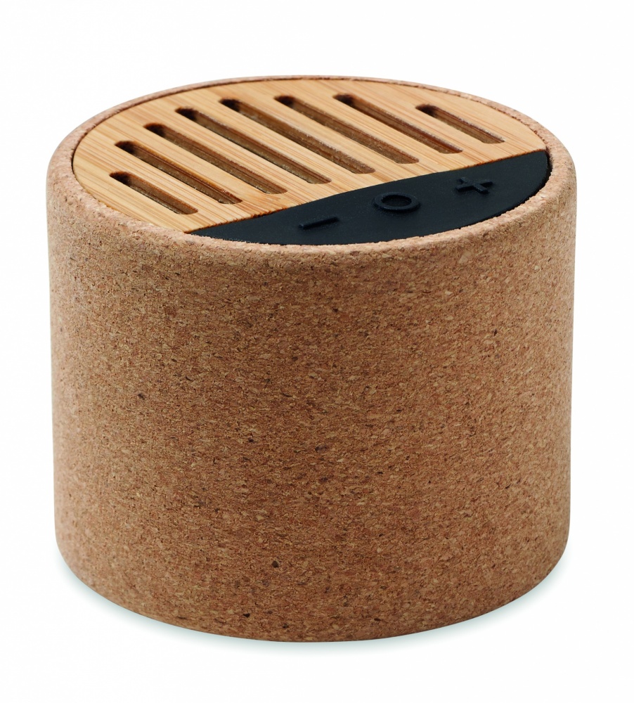 Logotrade advertising product image of: Round cork wireless speaker